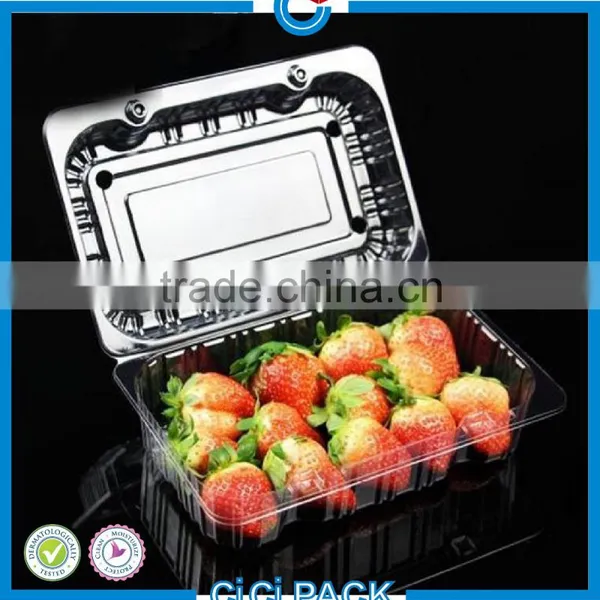 Plastic Fruit Container Punched Fruit Punnet Strawberry Box,wholesale Clear PET Punnets Packing Fruits