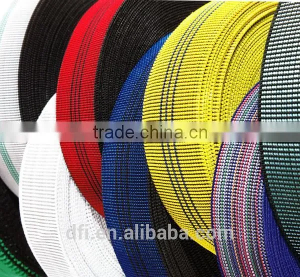 SEB-001 Hot Sale Furniture Manufacture High Quality Decorative Upholstery Parts Sofa Elastic Belt/ Knitted Webbing/ Sofa Elastic