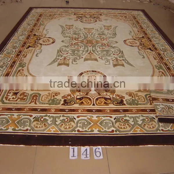 Golden Color VIP Room Handmade Carpet With Carving,Handtufted Carpet With Carving photo-2