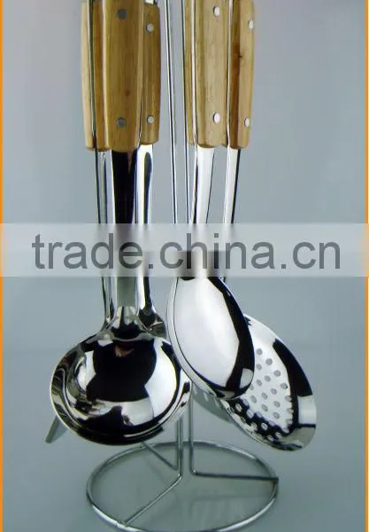 7pcs Stainless Steel Wooden Kitchenware photo-2