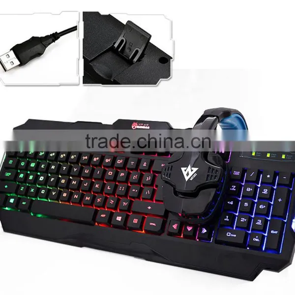 Fashion VP-X9 Rainbow Backlight Ergonomic Illuminated Usb Wired Gaming Keyboard photo-5