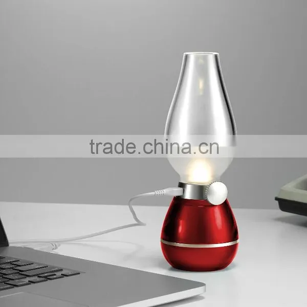 Blowing Control USB Rechargeable Smart Table Kerosene Lamp