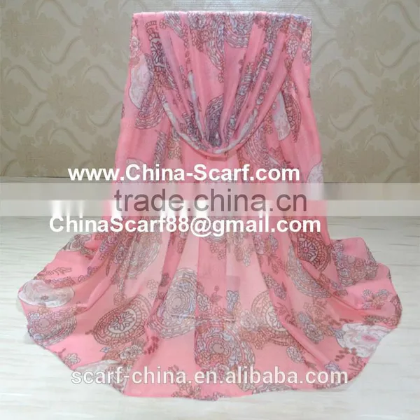 Wholesale Viscose Flower Fashion Scarf photo-2