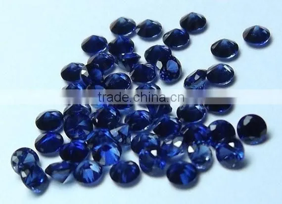 Top Quality Gemstone !! Blue Corundum Loose Round Faceted Cut Gemstones photo-3