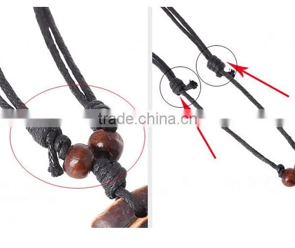 Original Genuine Brown Leather Cord Double Alloy Circle Pendant Punk Jewelry Men Necklace photo-3