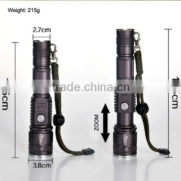 POPPAS 6611 Classic Hidden USB Design Zoom T6 LED Police Security Led Flashlight Power Bank photo-4