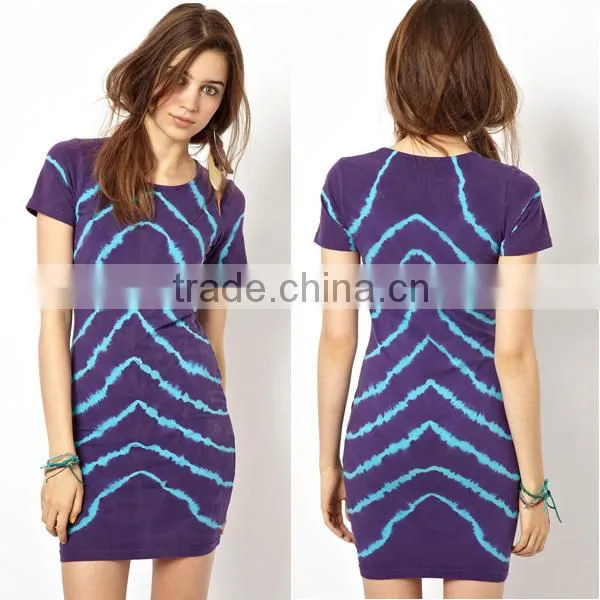 2014 Wholesale Chevron Dress Hot Sale Chevron Tie Dye Dress