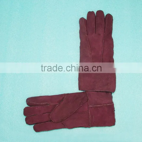 Machine Made Leather Fur Gloves Women/men Double Face Gloves KZ140039 photo-6