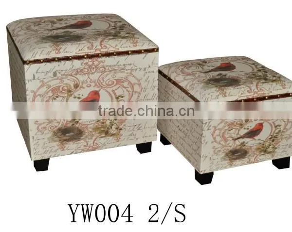 Household Colorful Decoration Linen Stool Storage Seating Box photo-3