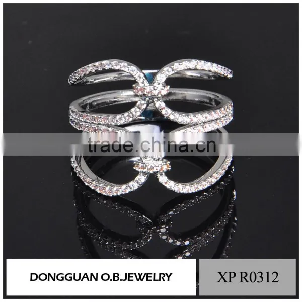 New Arrival White Gold Plated Finger Ring With AAA Zircon Diamond Stones for Women Girls photo-5