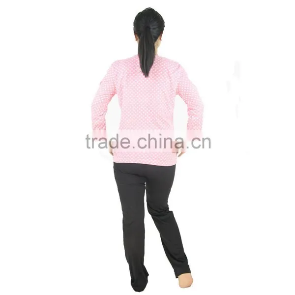 Kevince Women Interlock Pyjamas Flock Print Knitting 1000pcs up OEM Factory Directly photo-4