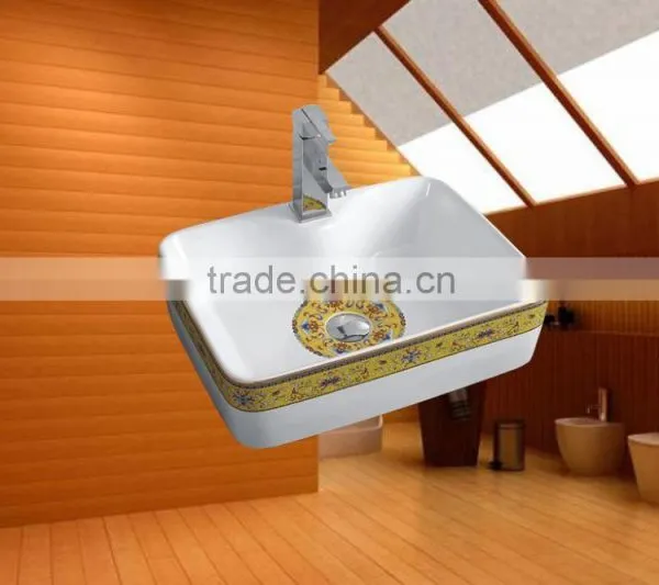 OEM Acceptable Bathroom Porcelain Bathroom Sink Chinese Style Fiber Wash Basins photo-3