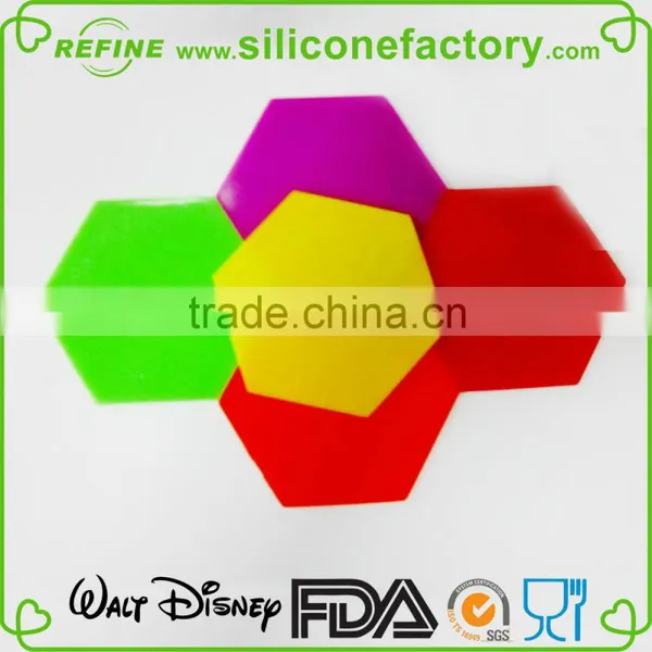 Wholesale Promotional Non-slip Hexagon Shaped Silicone Cup Trivet photo-2