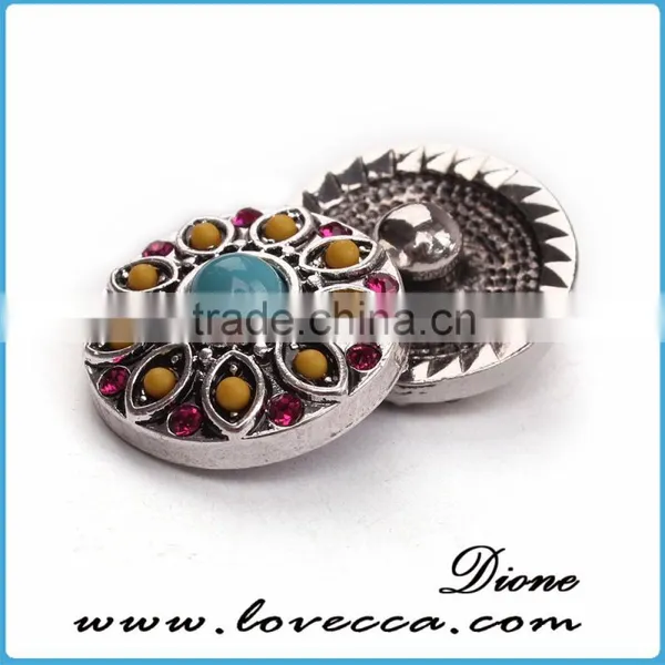 Charms Wholesale Fashion DIY Rhinestone Metal Snap Button photo-3