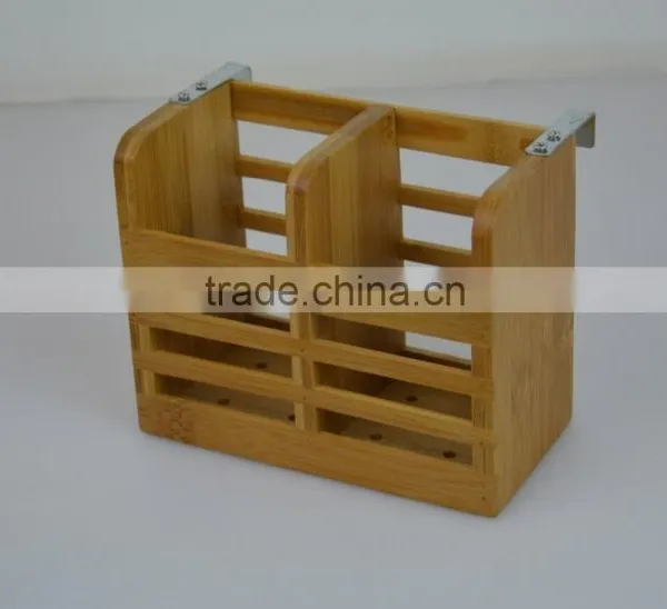 Eco-friendly Bamboo Scissor Style Folding Dish Plate Rack Flatware Holder photo-3