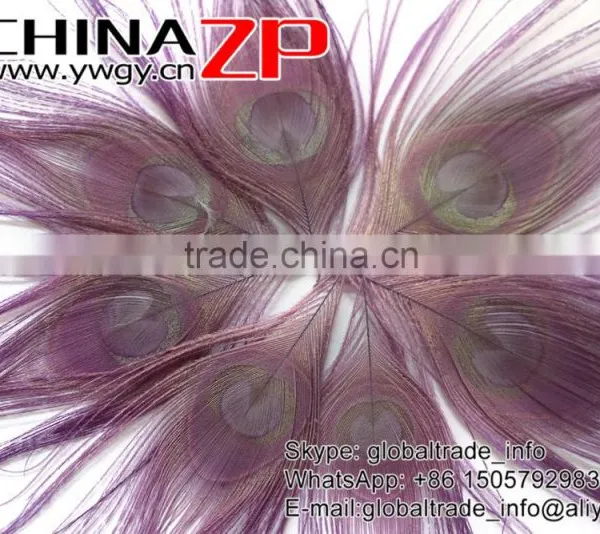 Leading Supplier CHINAZP Wholesale High Quality Dyed Purple Trimmed Short Peacock Feathers for Earrings photo-2