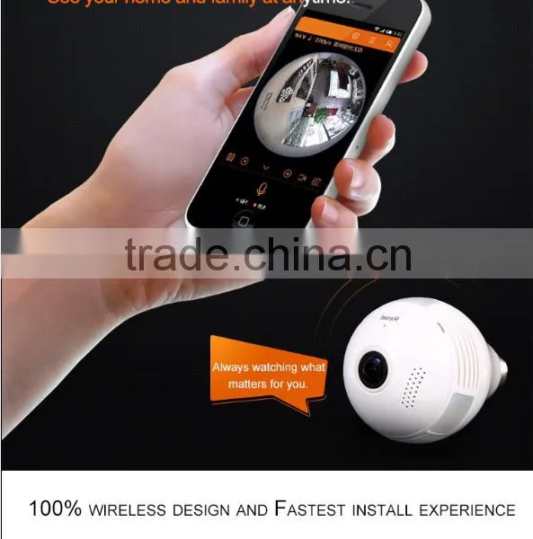 New Resolution Wireless Hidden Camera Smart Wifi Fisheye Bulb Camera photo-3