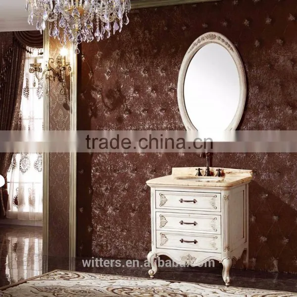2016 Small Corner Bathroom Decor Quartz Stone Counter Top Solid Wood Modern Bathroom VanityWTS240 photo-4