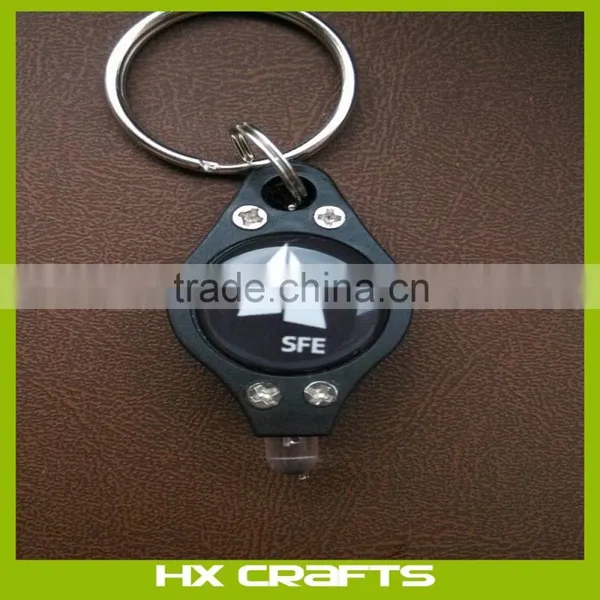 Led Mini Micro Black Keychain Key Ring Super Flash Bright Flashlight White Light photo-2