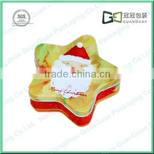 Five Star Shaped Cookie Tin Box, Star Tin