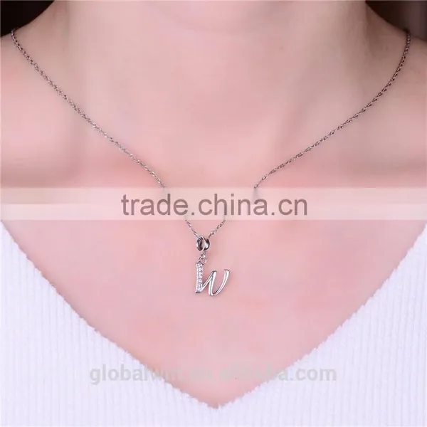S067W Globalwin 925 Sterling Silver Alphabet Letter W Paved With Crystals Charms photo-5
