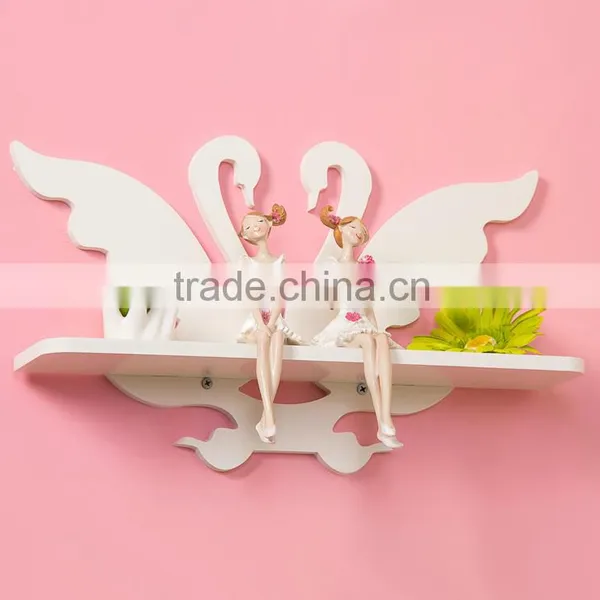 Decorative Pure White WPC Hollow Out Floating Shelves photo-6