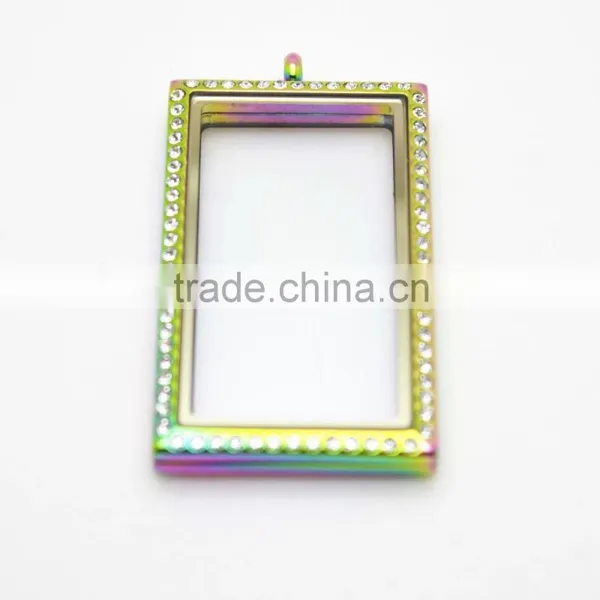 Rectangular Glass Lockets Made of 316L Stainless Steel Wholesale photo-5