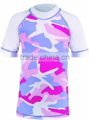 (Hot Selling)Kid's Camo Colour Sun Protection Rash Guard/Vest