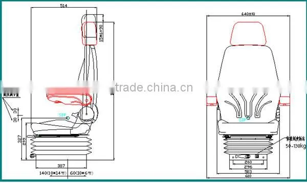 Grammer Seat Fabric Mechanical Suspension Bus Driver Seat(YS18) photo-4