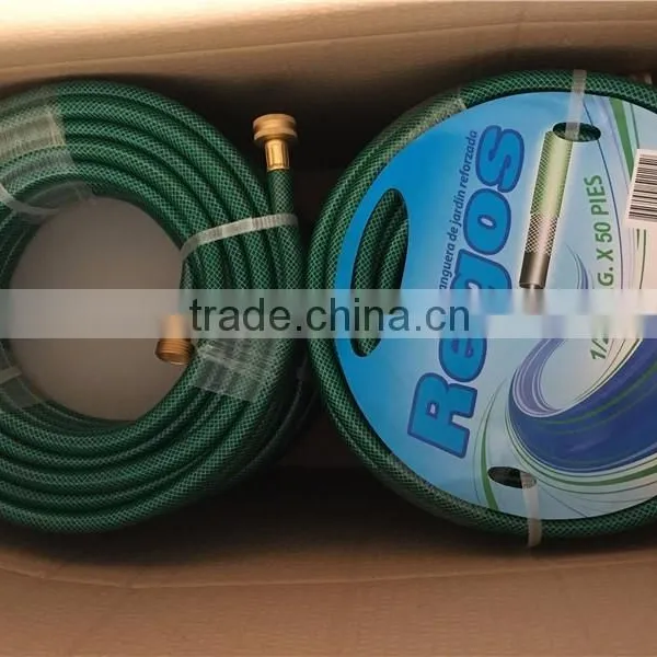 PVC Plastic Hose With Brass Fittings 1/2'' 5/8'' Garden Hose Pvc Spiral Flexible Hose photo-4