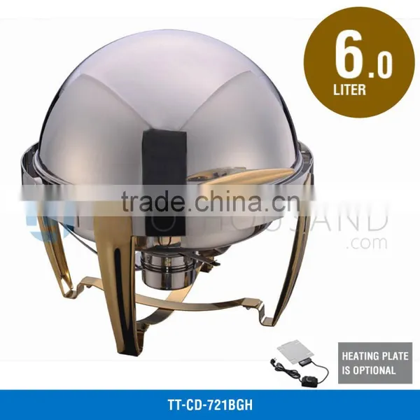 2017 New Model Commerical Stainless Steel Cover Brass Feet Indian Brass Chafing Dish photo-3