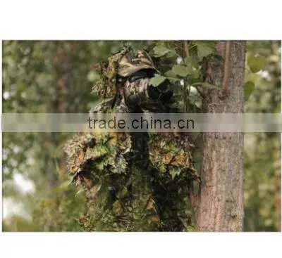 Mens High Quality Natural Hooded Camouflage Leafy Hunting Suit photo-6