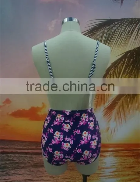 New Fashion Printed Flower Women Hot Sexy High Waist Bikini photo-2