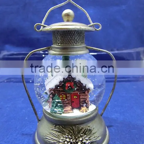 Resin Christmas House Lantern Snow Globe photo-3