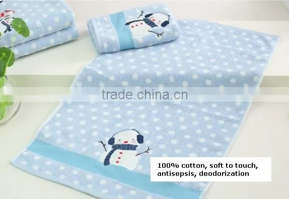 High Quality Cotton Towel Bath Set With Snowman Pattern photo-3