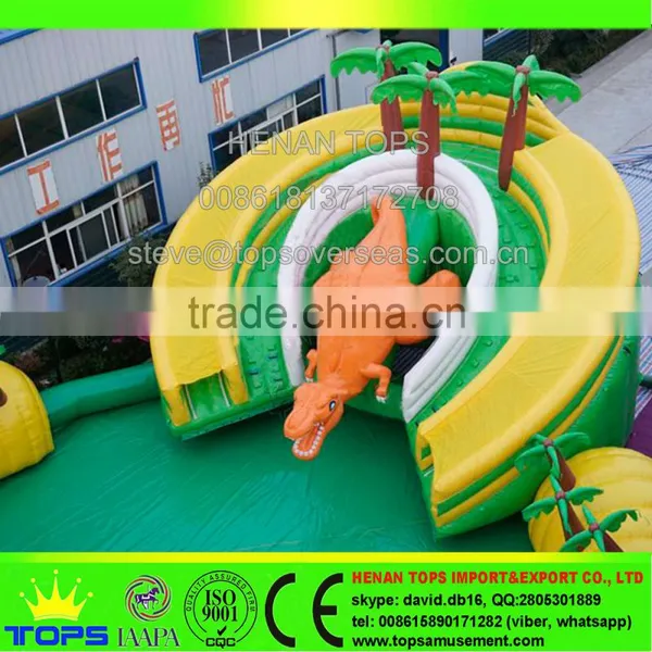 Rectangular Above Ground Swimming Pool Dinosaur Inflatable photo-3