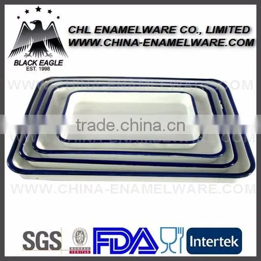 High Quality Enamel Round Tray With Spraying Decoration photo-6