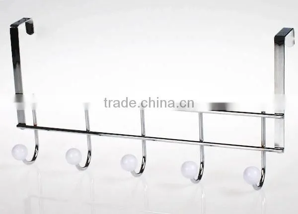 Store More Simple Chrome Plating 5 Rack Plastic Bead Door Hook photo-2