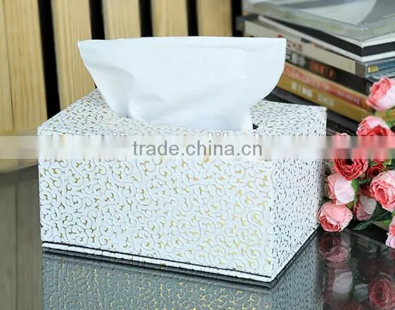 Wholesale Stock Small Order Rectangle PU Tissues Storage Box Napkin Holder photo-5