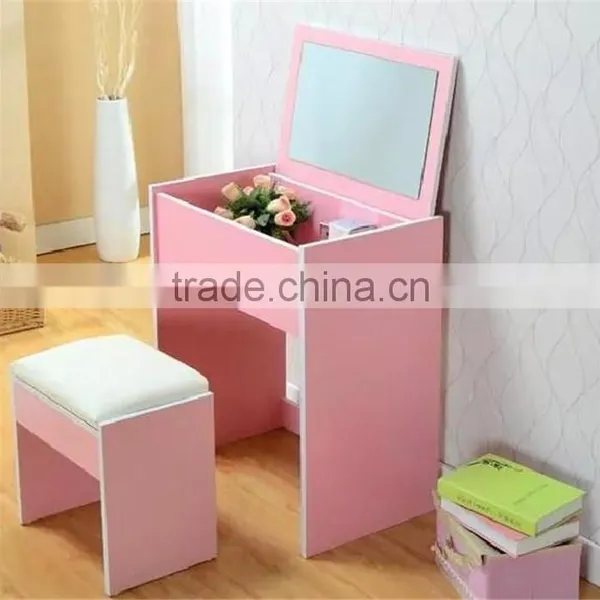 Fashion Dresser Set Princess Dressing Table For Girl With Stool European Style Pink Color Dresser K/D Package 60*40*74cm photo-4