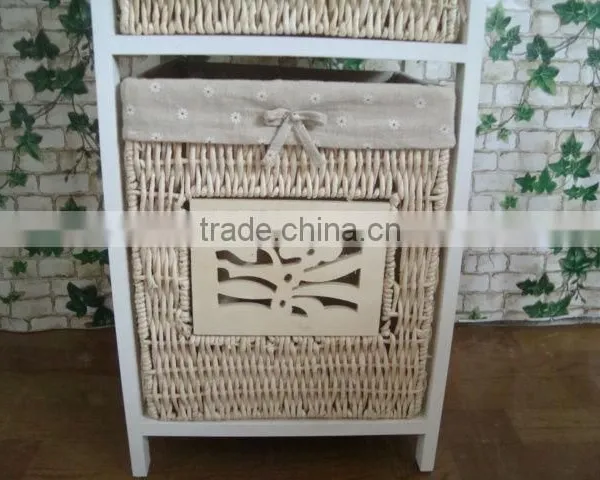 Modern Practical Tall White Wooden Cabinet With 2 Drawer photo-3