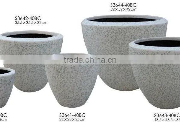 S3640 Outdoor Natural Stone Look Fiber Glass Flower Pot photo-2