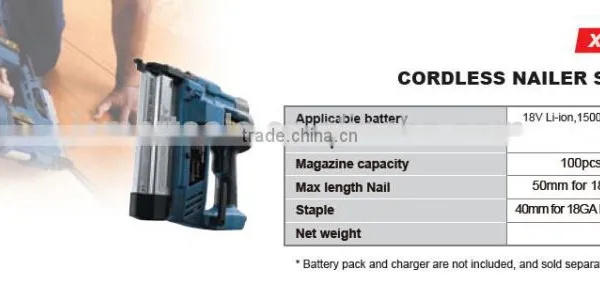 XNS1800 18V LI-ION CORDLESS NAILER STAPLER photo-2