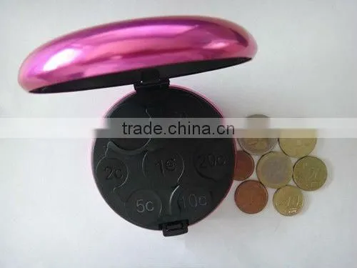 Aluminum Coin Box Aluminum Coins Wallet Aluminum EURO Coins Dispenser photo-2