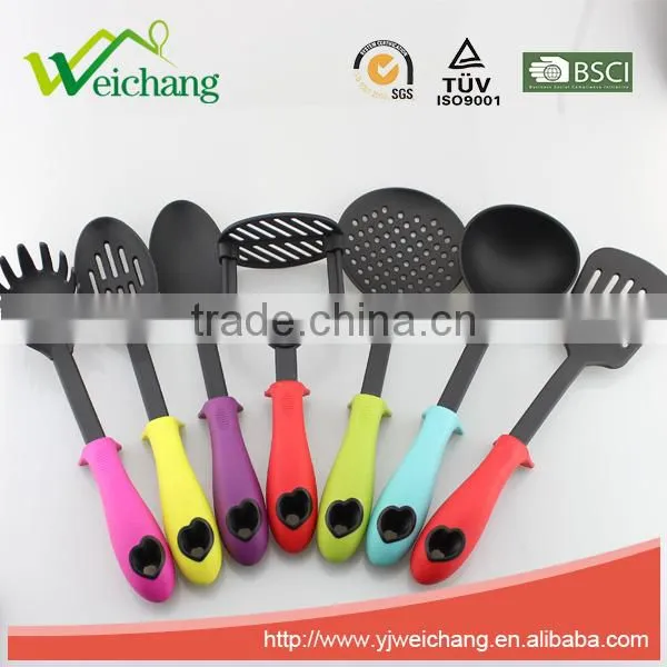 WCJ321D Premium Nylon Utensils POTATO MASHER Cooking Utensil Gadgets Set With Storage Stand (Multi-color) photo-5