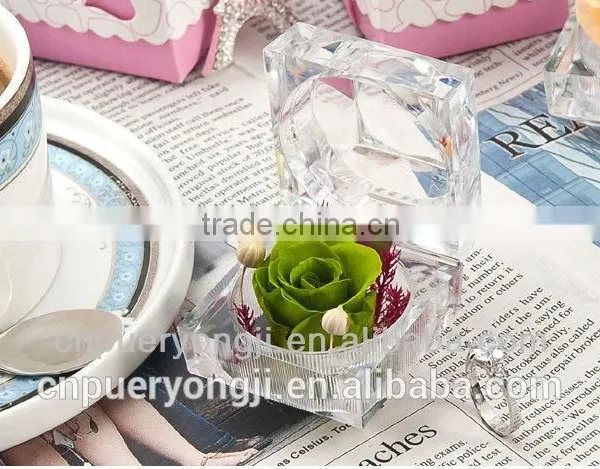 Fresh Flower Preserved Rose Head Ring Box