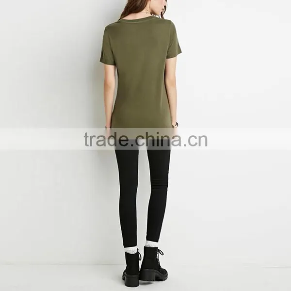 OEM Factory Cotton Printing Custom Women t Shirt Design photo-3