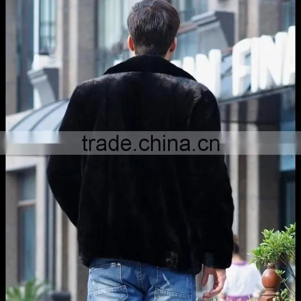 Artificail Mink Fur Super Thick Wind Man Coat Fake Fur Overcoat Jacket photo-2