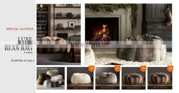 Faux Fur Chair Big Sofa Bed Adult Bean Bag 1 Chair Lounger photo-2