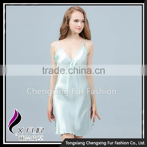 CXDDQ03 Simplicity Femme Sexy Silky Satin Chemise Nightgown Lingerie Sleepwear photo-2